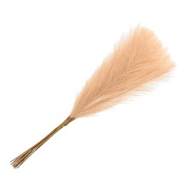 MECCANIXITY 15Pcs Faux Pampas Grass,21"/55cm Fake Pampas Grass Decor for Living Room Party Wall Vase Wedding Decoration,Dark Beige