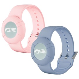 MAKCPOIMER - Juego de 2 pulseras de silicona para sostener el medallón de carnaval, océano, para mujeres y niñas y niños (rosa + azulado)