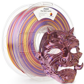 Silk S-Series PLA 3D Printer Filament, Shiny Multicolor Rainbow PLA Filament, 1.75mm:_Gold Purple Red