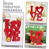 SHOWERORO Couples Sculpture Decor Wooden Valentines Day Decor Love Letter
