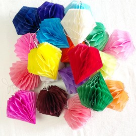 Honeycomb Balls 20pcs 4'' Honeycomb Diamond Decorations Tissue Paper Honeycomb Party Honeycomb Ball Hanging Paper Honeycomb Flower Balls for Baby Shower Birthday Wedding Nursery Decor(Colorful kit)
