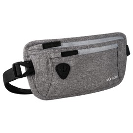 SAO ROQUE ® Bum Bag for Men and Women, Passport Case, Belt Bag, Travel Gadgets with RFID Blocker, Hip Bag, Stylish, Money Belt, Flat, Silver-Grey Mottled (S), money belt