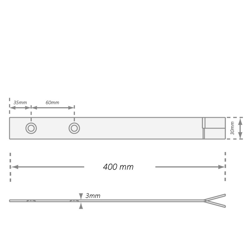 Flat Anchor Set for Embedding in Concrete, Includes Mounting Material
