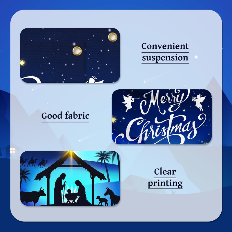 Nativity Scene Christmas Door Cover for Front Door - Fabric
