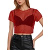 Womens Sheer Mesh Top Fishnet T Shirts Short Sleeve See