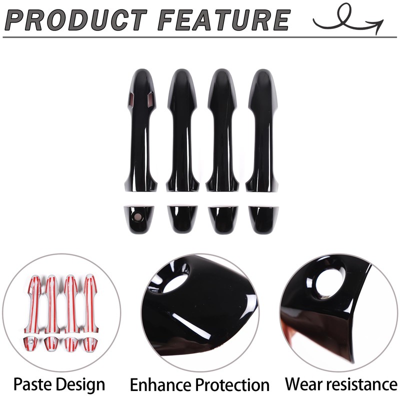 Lcojicep ABS Exterior Door Handle Protector Trim Frame Cover Compatible