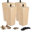 4 inch Wooden Furniture Legs, La Vane Set of 4
