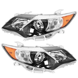 WFLNHB Headlights Assembly Replacement for Toyota Camry SE Style 2012 2013 2014 Projector Headlights Headlamps Chrome Housing Driver and Passenger Side