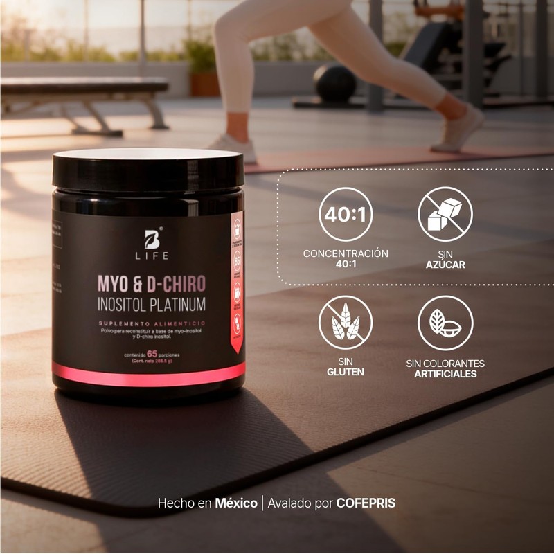 B Life Myo y D-Chiro Inositol en Polvo 65 Porciones