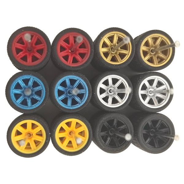 6 Set 1/64 Wheels and Tires Set, 1 64 Scale