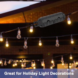 [3 Pack] Outdoor Extension Cord Cover, SuperInk Weatherproof Electrical Connection Waterproof Box to Protect Outdoor Outlet, Plug, Socket, Christmas Holiday Decoration Light, Black