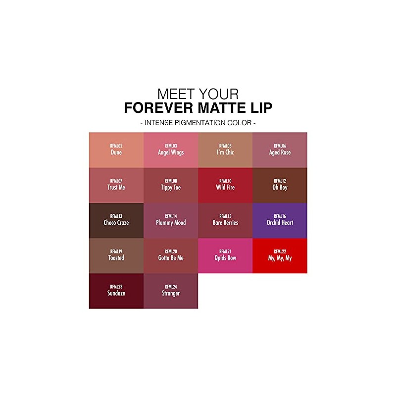 Rubí Besos Forever Matte Lipstick Crema labial #RFML, RFML15 Bare
