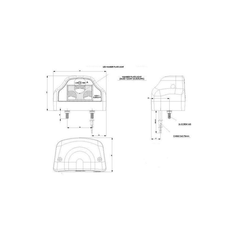 BUL BARS 2 x LED Number Plate Light 12 V