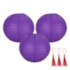 uxcell 3 Pcs Dark Purple Round Paper Lanterns 8 Inch