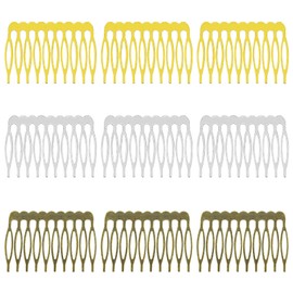 30Pcs Hair Clip Combs Metal Wire Hair Combs Wire Twist Comb Bridal Wedding Veil Combs 39x54mm Hair Clip 10 Teeth for Women Girls Decorative Jewelry Making DIY Crafts (3 Colors, without holes)