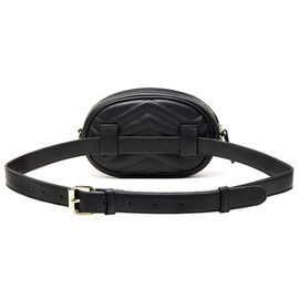 TJEtrade - Riñonera de piel impermeable para mujer, Negro, Una talla