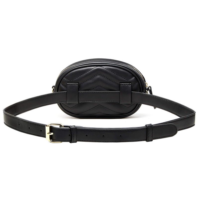 TJEtrade - Riñonera de piel impermeable para mujer, Negro, Una