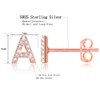 MONOOC Rose Gold Plated Stud Earrings, Small Alphabet Initial Earring