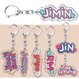 KPOPIRUDA Keychain Idol Bangtan Name Signature Merchandise for B-TS Keyring Army Gift Merch (JK)