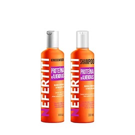 Shampoo y Acondicionador Sin Parabenos con Proteína de Almendras para Cabello Teñido Nefertiti, Regenera, Recupera e Hidrata Cabello con Decoloración Teñido o con Permanente 300 ml