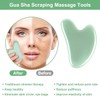 URAQT Gua Sha Massage Tool, 2 Pcs Natural Jade Gua