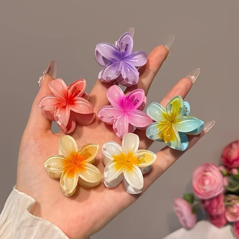 12 Pinzas Coloridas Para El Pelo Con Forma De Margarita