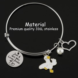 AHAETH Duck Lover Gifts For Women Bracelet Cute Duck Pendant Bangle Ideas Duck Bracelet