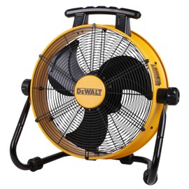 DEWALT DXF1840 Floor Fan, Industrial Fans, 18 Inch High Velocity Fan with 3-Speed Heavy Duty Air Circulator and 180 Adjustable Tilt, Large Electric Metal Rotating Garage Fan, Drum fan for Work, Yellow