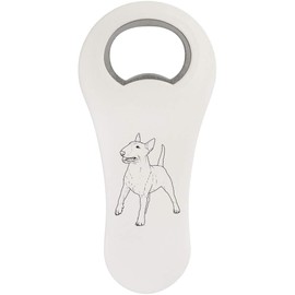 Azeeda 'Happy Bull Terrier' Bottle Opener Fridge Magnet (BO00074052)