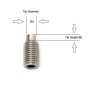 Basic Stainless Dog Point Set Screws, Extended Tip, M3 x