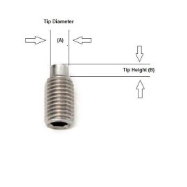 Basic Stainless Dog Point Set Screws, Extended Tip, M3 x 0.5 x 6mm Length, 50 Pcs