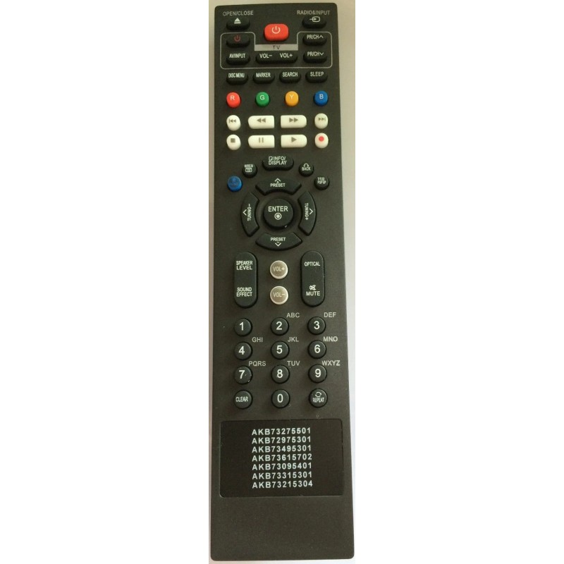 LG New 7-in-1 Remote AKB73315301 for LG HOME THEATER System