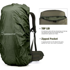 Mardingtop 50L Hiking Backpack Molle Internal Frame Backpacks with Rain Cover for Tactical Military Camping Hiking Trekking Traveling (Army Green-50L)