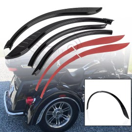 Unbranded Black ABS Pastic Rear Fender Flares Skirts Trim Accent For Harley Street Glide