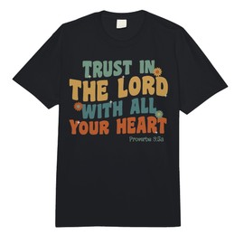 Retro Groovy Trust in The Lord Proverbs 3:5 Bible Verse Comfort Colors Adult Heavyweight T-Shirt