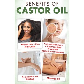 Naka Platinum Pure Certified ORGANIC Expeller Pressed CASTOR Oil - Moisturizes, Softens and Nourishes Skin, Hair and Nails - BONUS SIZE 270 ml (200+70 Free)