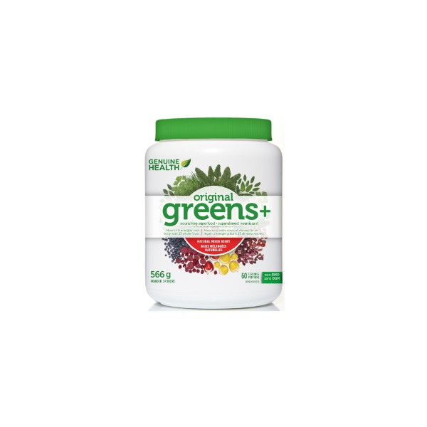 Genuine Health Greens+ Powder (Natural Mixed Berry) - 566g + BONUS