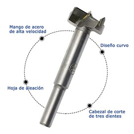 Juego de Brocas Forstner de 16 Piezas - Carburo 15-35 mm Agujero Para Carpintería, Sierra Broca Para Bisagra, Brocas de Acero de Alta Velocidad Para Madera Contrachapada de Plástico