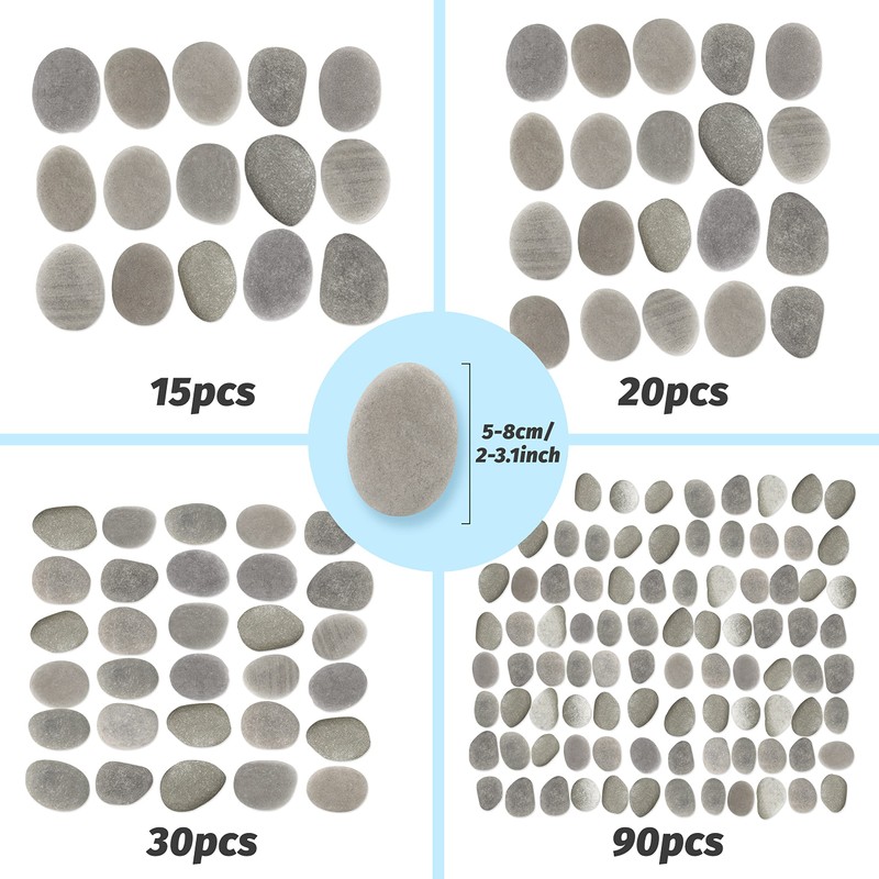 DALTACK 20 Pcs Large Rocks for Painting, Natural River Rocks,