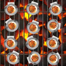 Outset 76494 All Purpose Grillable Stainless Steel Sea Shells, Set of 12