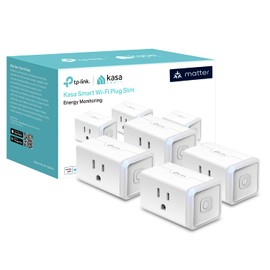 Kasa Smart Kasa Matter Smart Plug w/ Energy Monitoring, Compact Design, 15A/1800W Max, Super Easy Setup, Works with Apple Home, Alexa & Google Home, UL Certified, 2.4G Wi-Fi Only, White, KP125M (4-Pack)