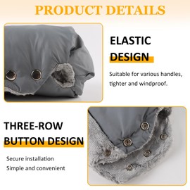 Stroller Hand Muff Windproof Anti-Freeze Pram Hand Warmer Warm Baby Stroller Gloves Pushchair Mittens (Light Gray)