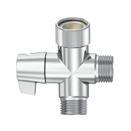 3-way Aquaus Brass Diverter Valve - Easily Connect to 1/2'' shower or RV Pipe Threads