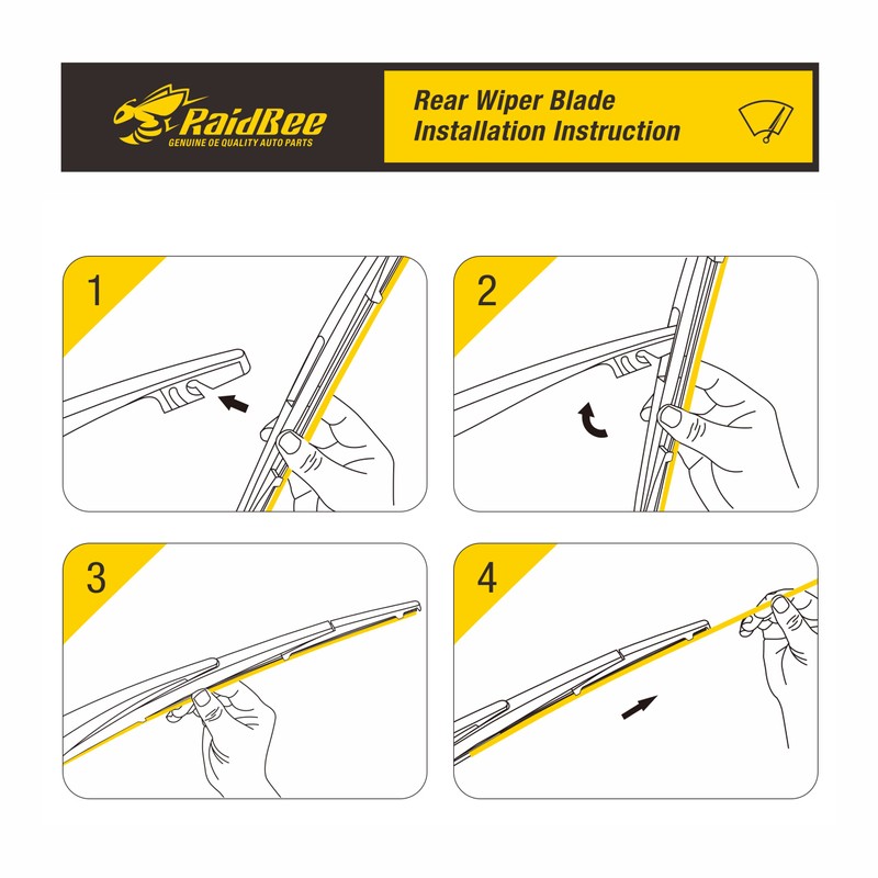 Raidbee® 26"+17" Windshield Wiper Blades with 14" Rear Wiper Blade