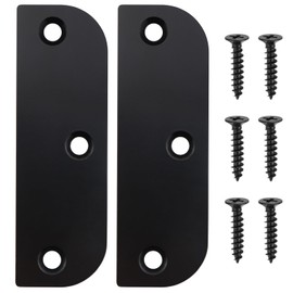 CChiai 2PCS Door Hinge Filler Plate Kit 3.5 in. Matching Screws Stainless Steel Door Hinge Spacer Blank Metal Door Edge Filler Plate Spacer for Covering Jamb Mortise Black
