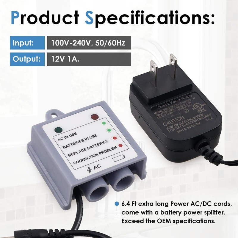 KITONLA 169031 AC Power Cord Adapter Kit, Compatible with Moen