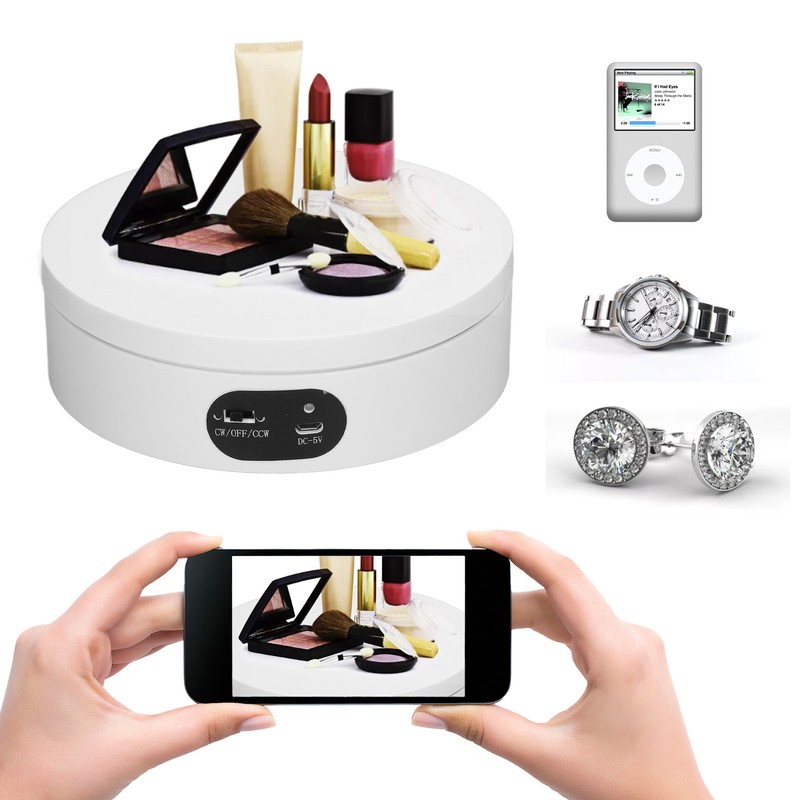Rotating Display Stand White Epoxy Resin Flashing Motorized Rotating Display