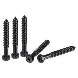 sourcing map Hex Lag Screws 5/16" x 2-1/2" Carbon Steel Phillips Head Half Thread Self-Tapping Bolts for Deck Building or Joining Lumber 10pcs