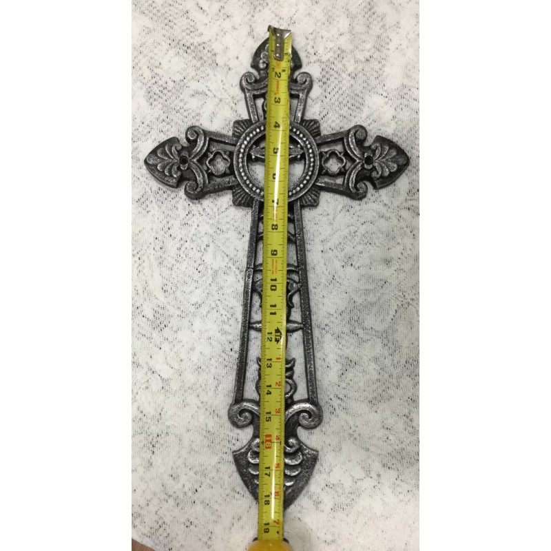 Cast Iron Black With Silver Highlights, Large Cross (0383)