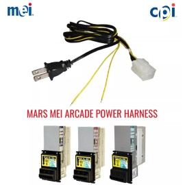 MEI Mars Arcade Power Harness Bill Acceptor/Bill Validator - 2 Wires and 4 Plugs